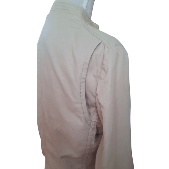 Fall Coat Cargo Moto Jacket Utility Minimalist City Style Ziozia Sz M Taupe - Picture 4 of 8